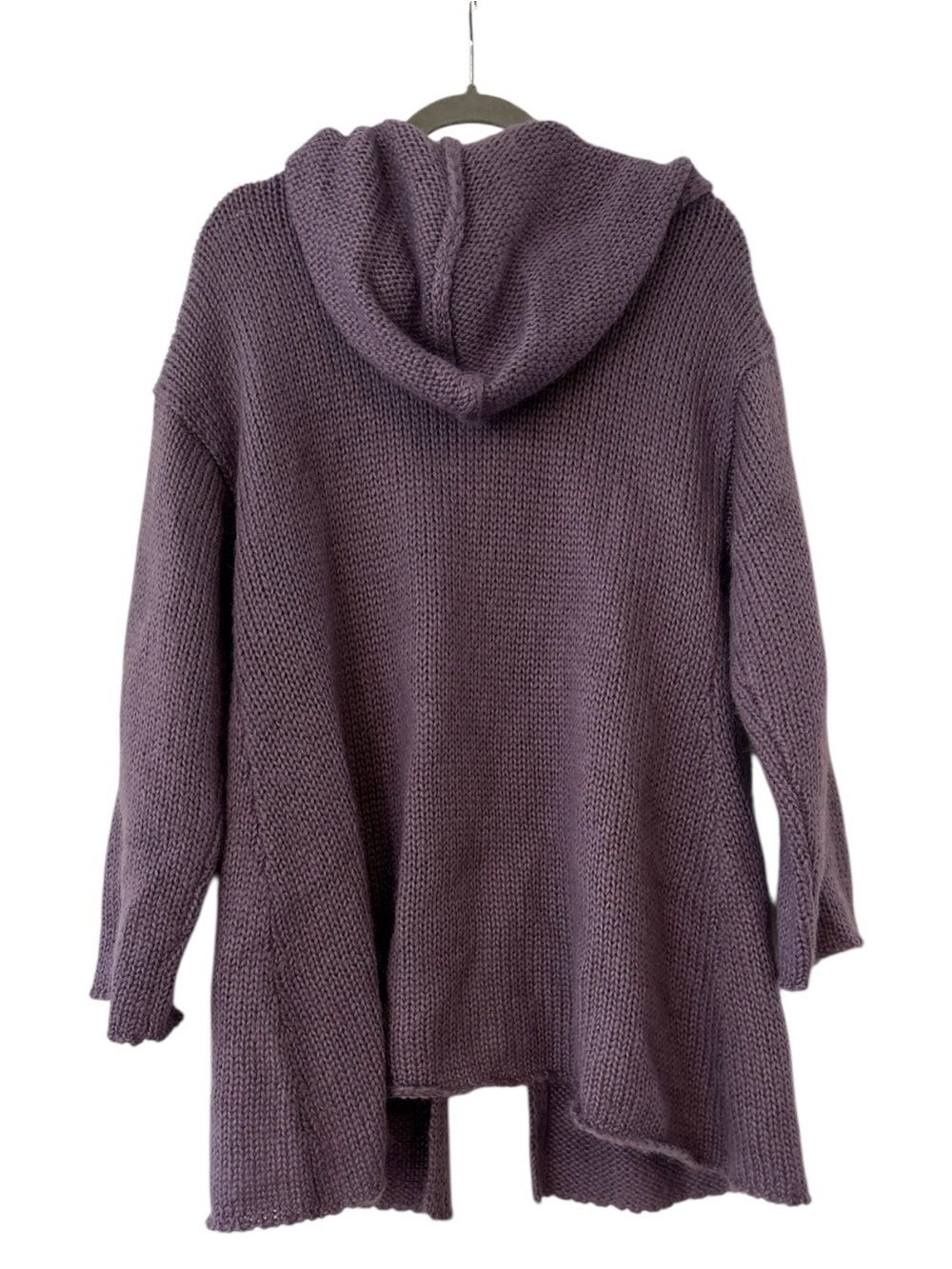 Soft Surroundings Mohair Blend Chunky Oversized Hooded Cardigan Coat Purple S - Picture 4 of 4